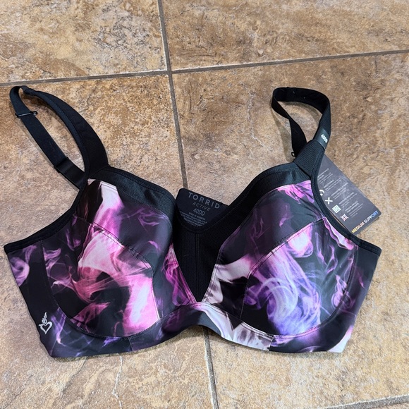 torrid Other - Torrid Black and Pink Swirl Sports bra - Medium Support